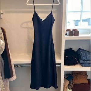 Aritzia Wilfred Midnight blue silk slip